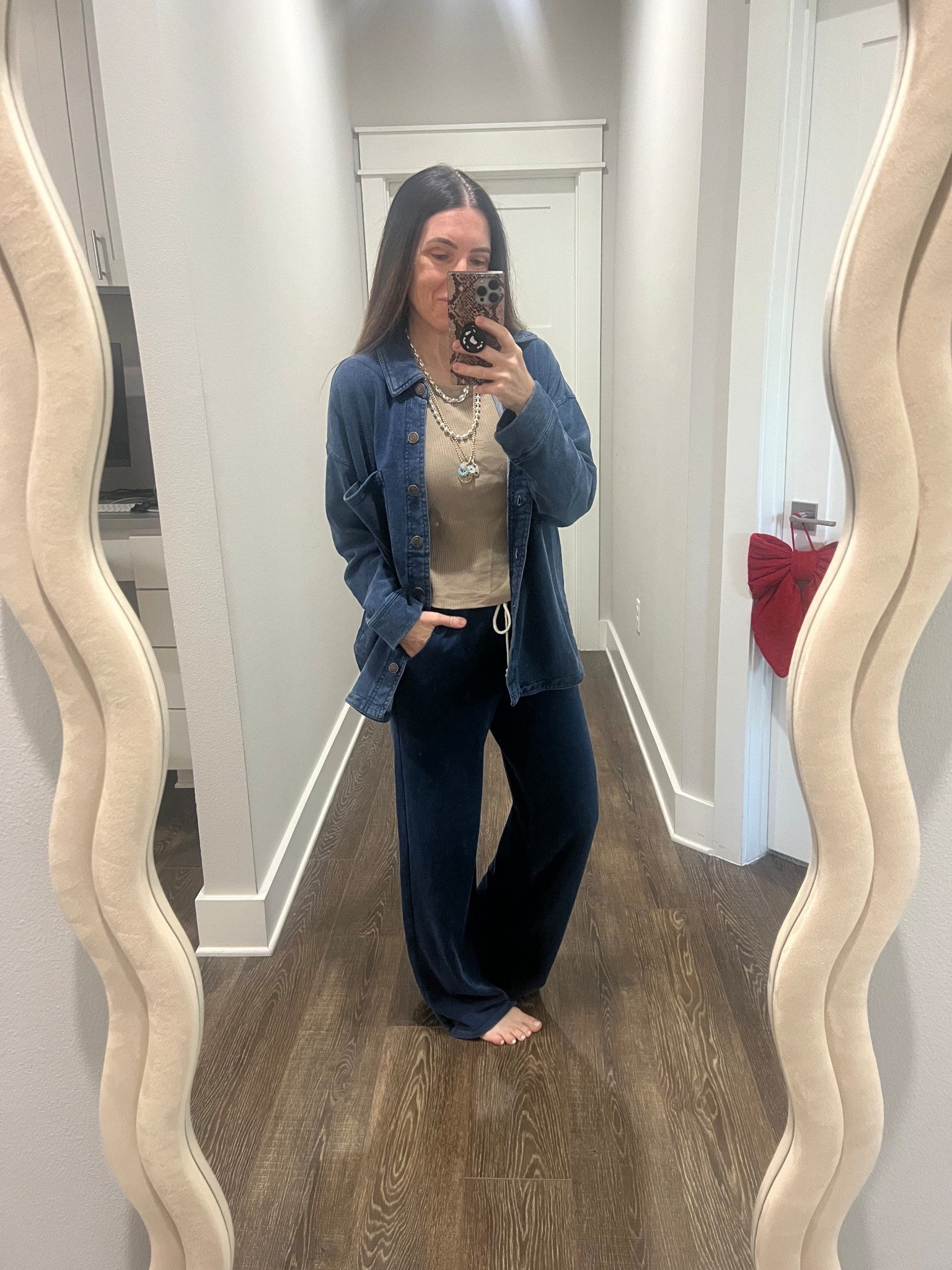 The best denim like Terry set!  Wearing smalls.  Lots of top options to mix and match.  Also other washes  

#LTKOver40