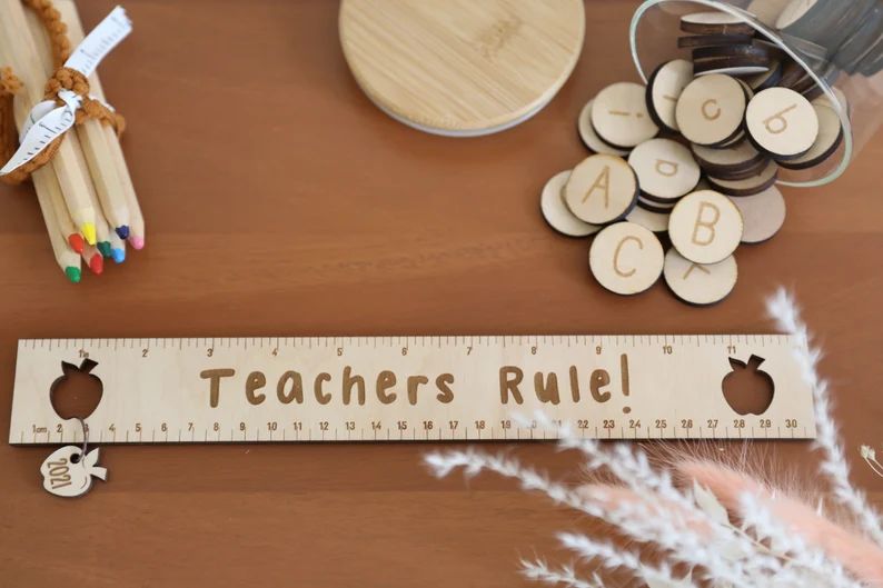 Wooden Personalized Ruler | Teacher Gift | Teacher Appreciation | Etsy (US)