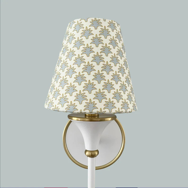 Choose Your Color Clip Shade for Chandelier Wall Sconce Blue White Lampshade Custom Drum Shade Ho... | Etsy (US)