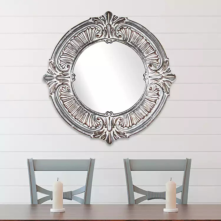 Whitewashed Baroque Wall Mirror | Kirkland's Home