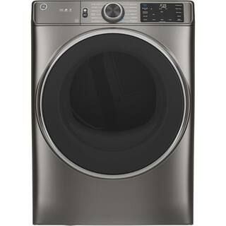 GE 7.8 cu. ft. Smart Satin Nickel Stackable Electric Dryer with Steam and Sanitize Cycle, ENERGY ... | The Home Depot