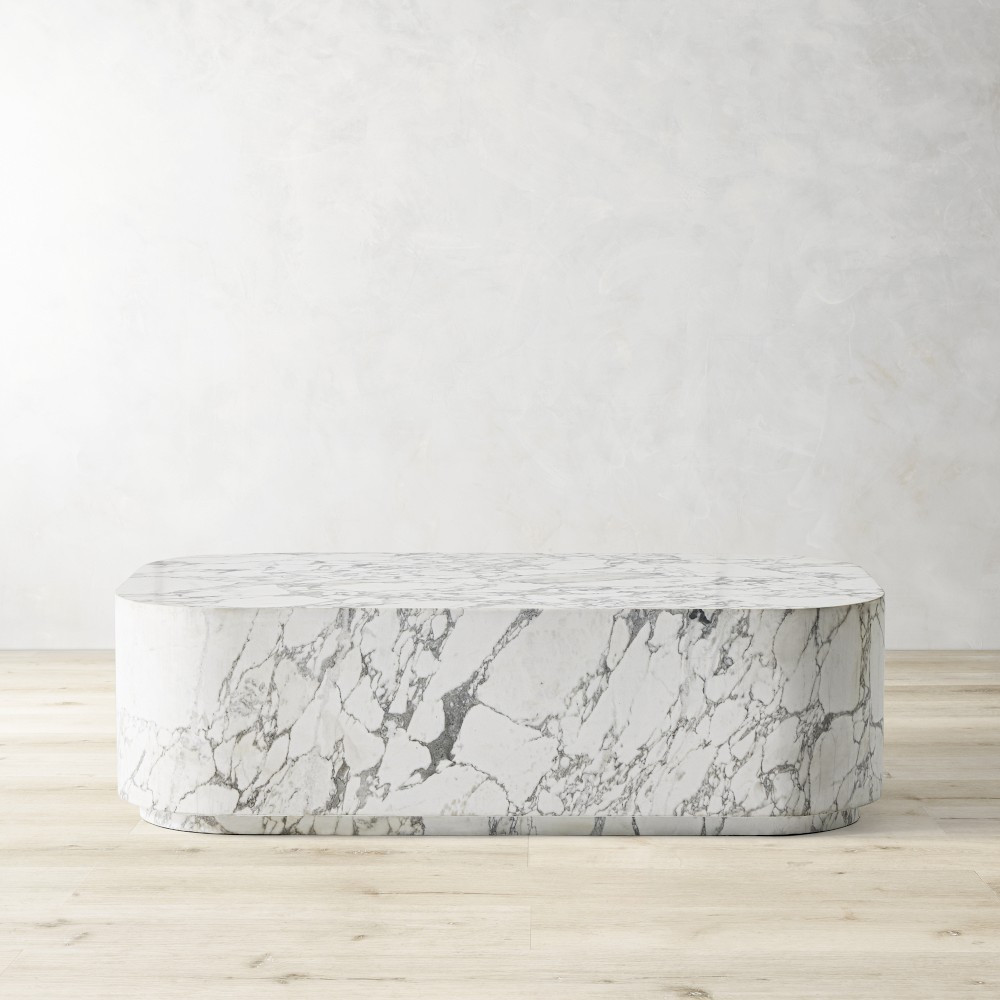 Vittoria Arabescato Curved Edge Coffee Table (48") | Williams-Sonoma CA