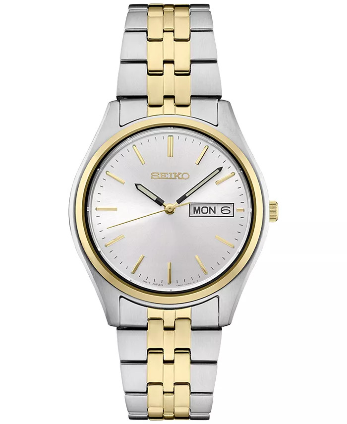 Seiko Men's Essentials Two-Tone Stainless Steel Bracelet Watch 37mm & Reviews - All Watches - Jew... | Macys (US)