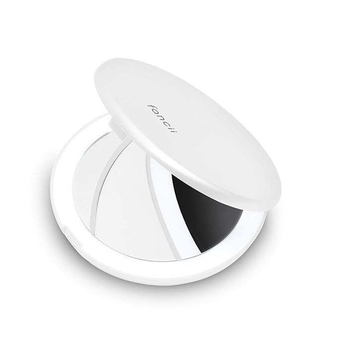 Fancii Lighted Pocket Magnifying Mirror with 1X / 10X Magnification, Natural LED Lights, Portable... | Amazon (US)
