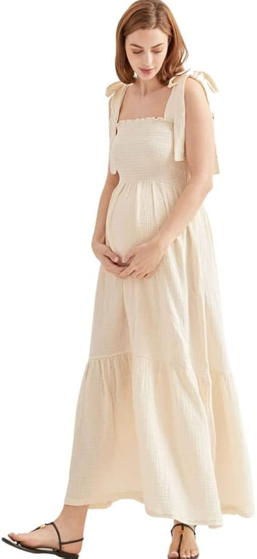 NOTHING FITS BUT Women’s Classic Nursing Momoka Dress, Soft Muslin Maternity Gown, Casual Flora... | Amazon (US)