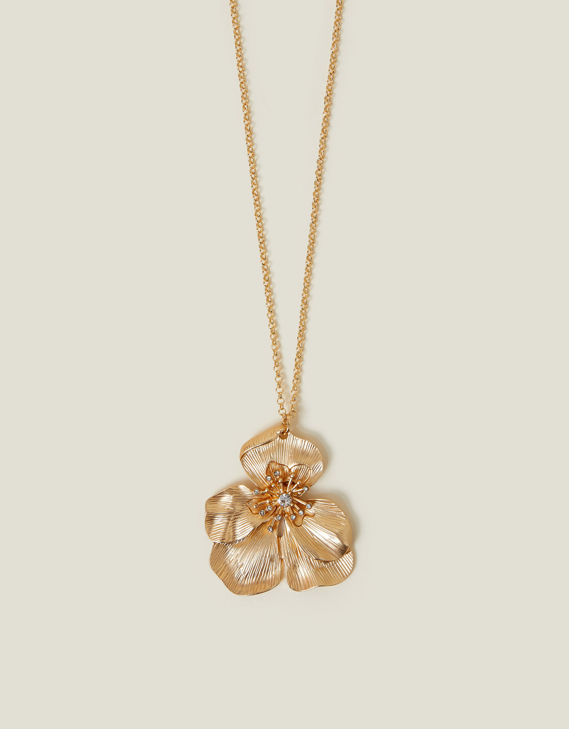 Longline Brushed Flower Pendant Necklace | Accessorize (Global)