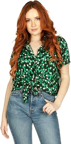 Tipsy Elves St Patrick’s Day Hawaiian Shirts for Women - Casual St. Paddy’s Women’s Short S... | Amazon (US)