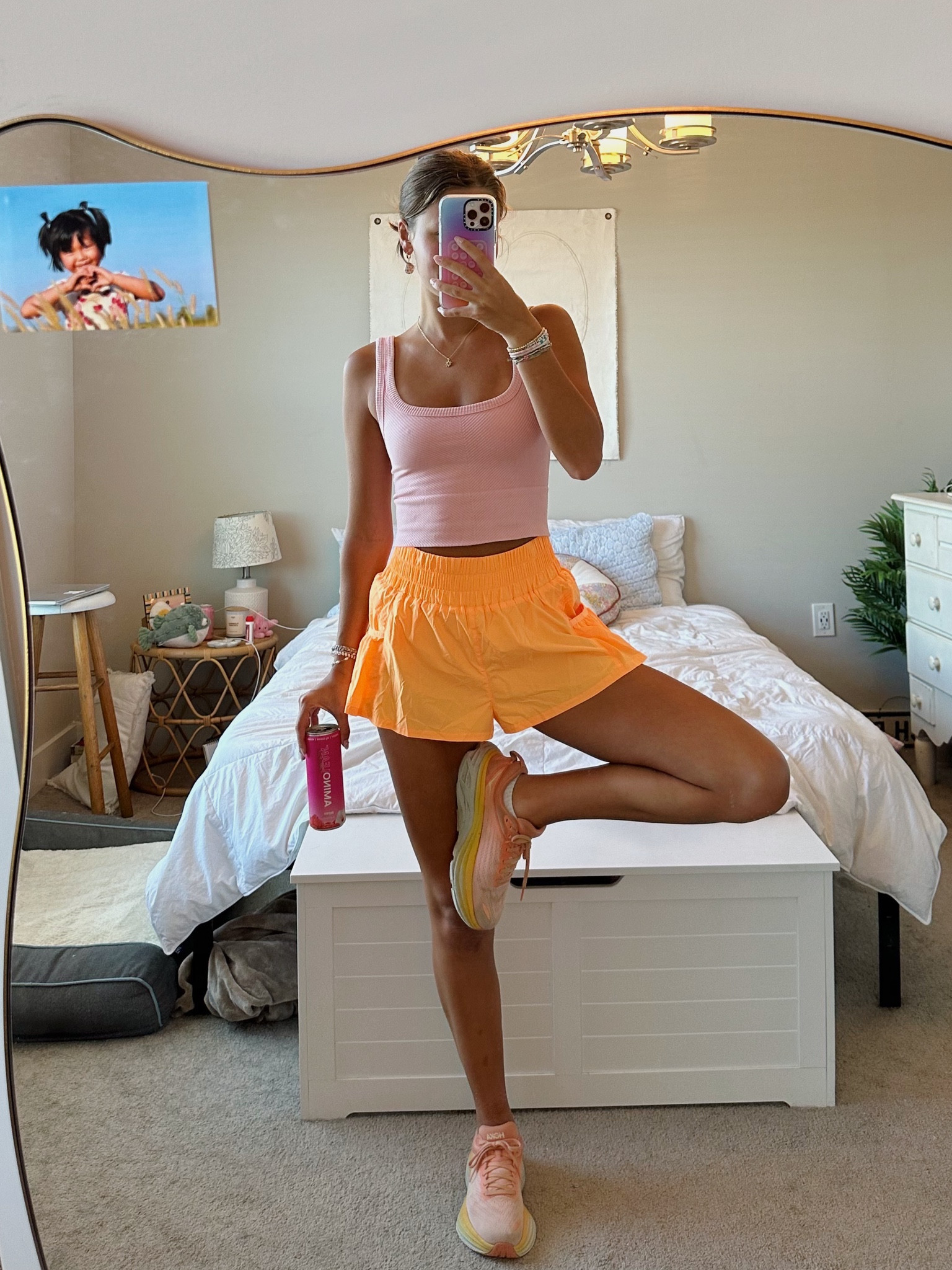 gym fit check! These shorts are so comfy & flattering! I want to order more colors!! 

Wearing a size small! 

Hokas, gym fit, pickleball fit, colorful activewear 

#LTKfitness #LTKfindsunder50 #LTKActive