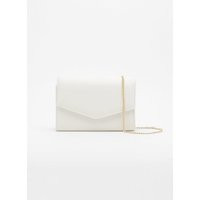 Womens Envelope Chain Clutch Bag - White - One Size | boohoo (US & Canada)