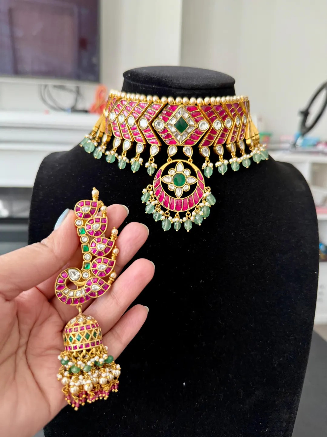 premium quality jadau kundan earrings only | Etsy (US)