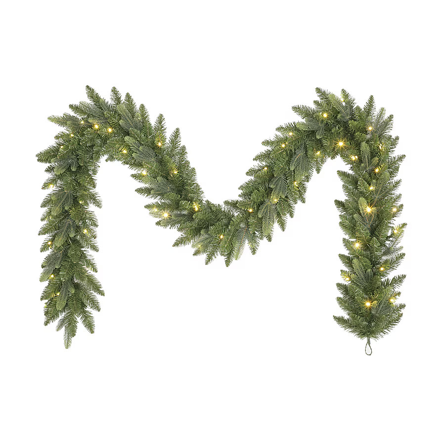 Holiday Living EVERETT Indoor/Outdoor Pre-lit Electrical Outlet 9-ft Fraser Fir Artificial Garlan... | Lowe's