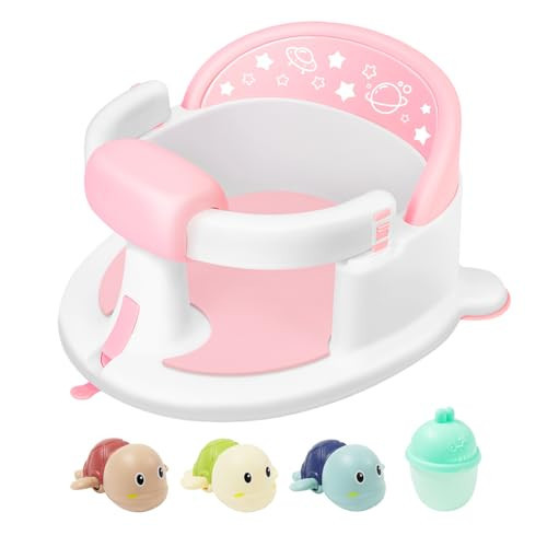 Baby Bath Seat for Babies 6 Months & up,Baby Bath Seat,Non-Slip Toddler Bath Seat, Sit Up Bath Seat for Baby,Safe Infant & Newborn Bathtub Chair with Soft Cushion,Pink | Amazon (US)