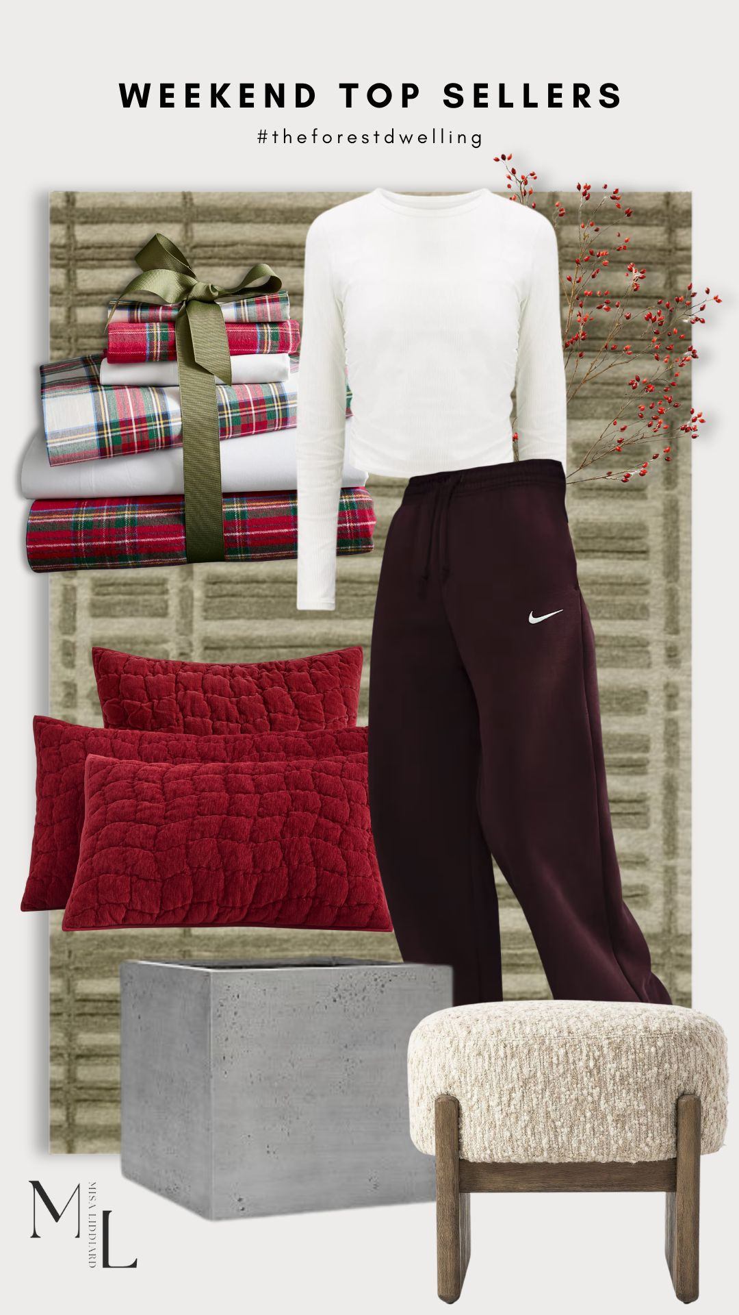 Sharing the top sellers from the weekend. This rug is amazing quality. I have it in a runner and it's nice and thick so you don't need a rug pad under. These are the best wide leg sweats! I love that they are high waisted too. The Stewart Plaid duvet cover set paired with the Cozy Cloud quilt and shams in the color Ruby is perfection. Might be my favorite Christmas bedding so far! 

 

#LTKHoliday #LTKSeasonal #LTKHome