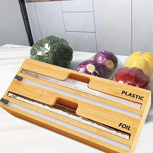 2 in 1 Plastic Dispenser with Cutter and Labels, Plastic Wrap, Aluminum Foil and Wax Paper Dispen... | Walmart (US)