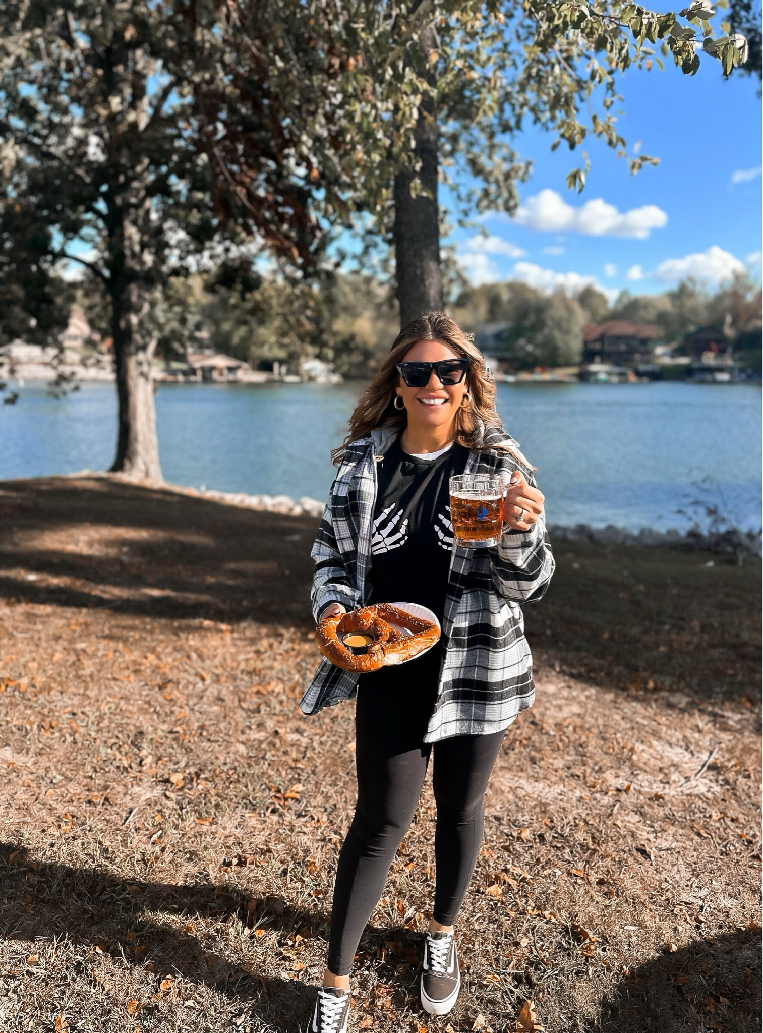 Oktoberfest outfit 
Fall outfit 
Spooky outfit 
Halloween outfit 

I sized up to an xl in this $19 flannel for an oversized / coat look and for layering  

#LTKHalloween #LTKSeasonal #LTKfindsunder50