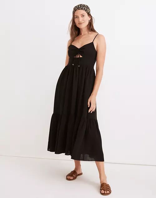 Ruched Keyhole Tiered Midi Dress | Madewell