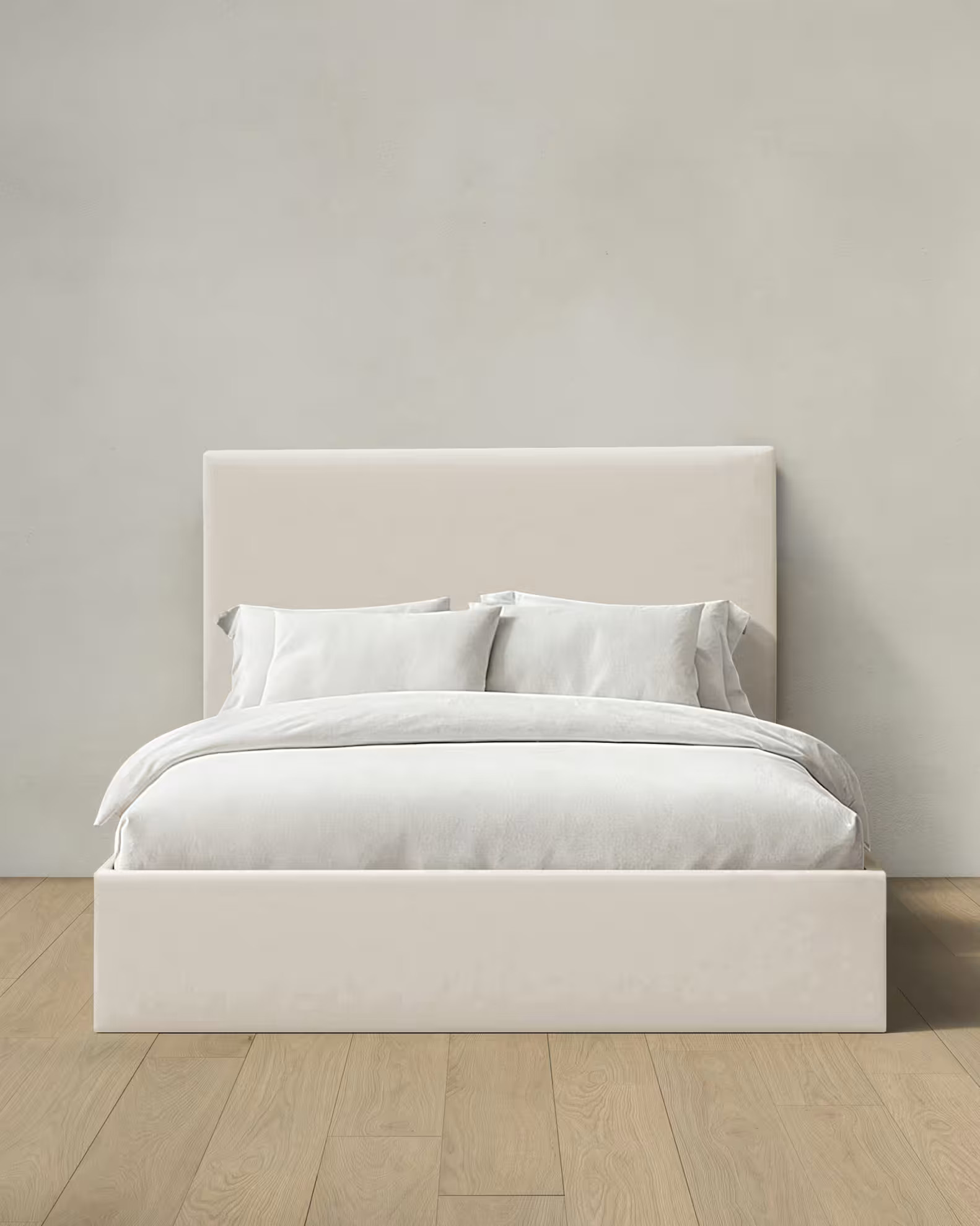 Performance Linen Blend Square Bed 48" in Ivory | Quince