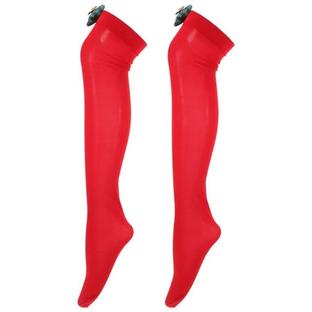 1 Pair Xmas Thigh High Socks Women Over Knee Socks Decorative Thigh High Stockings | Walmart (US)