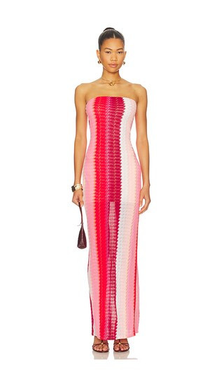 PQ Jane Strapless Maxi Dress in Pink. - size XS/S | Revolve Clothing (Global)