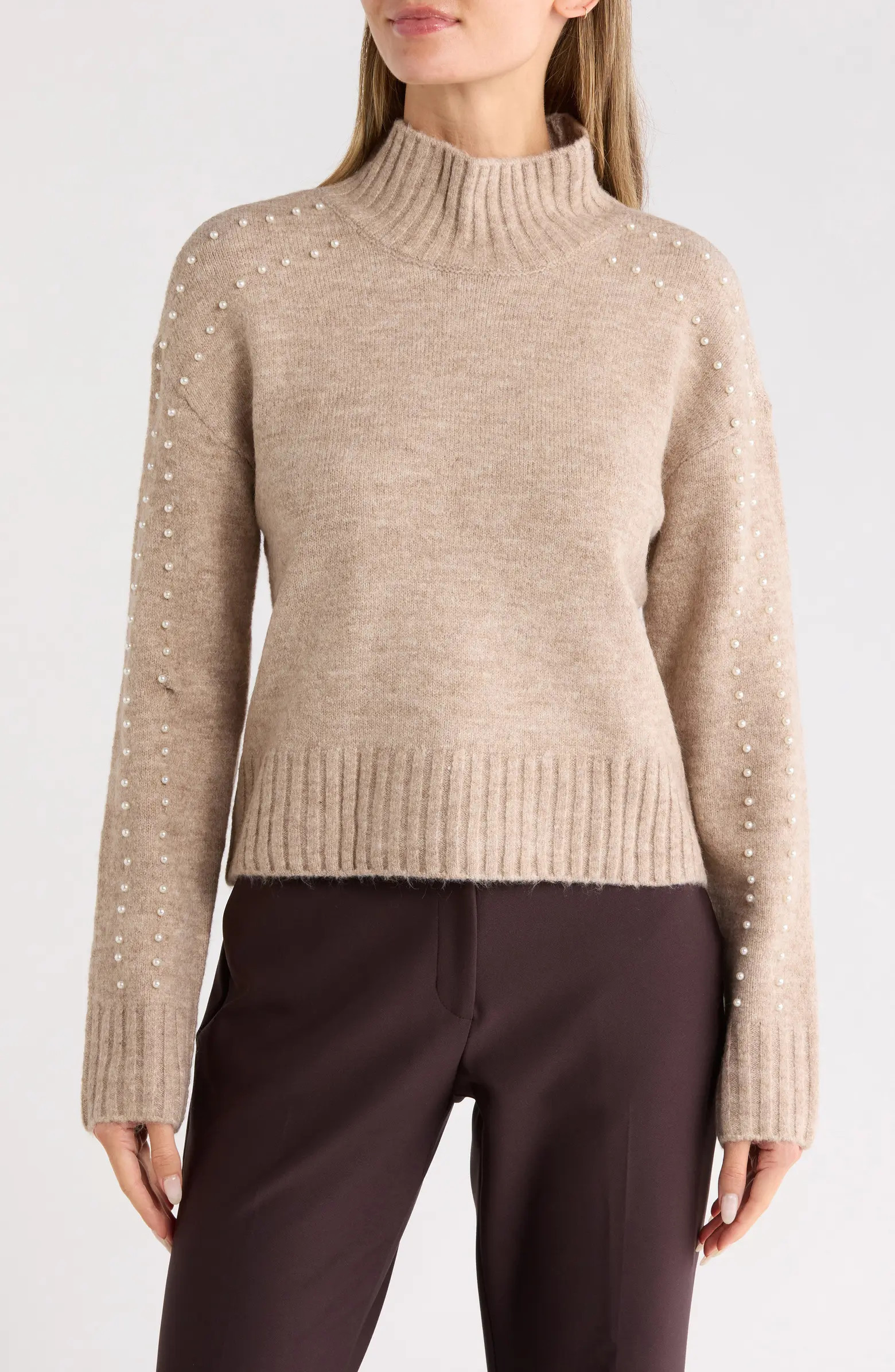 Ellen Tracy Pearly Studded Crop Sweater | Nordstromrack | Nordstrom Rack
