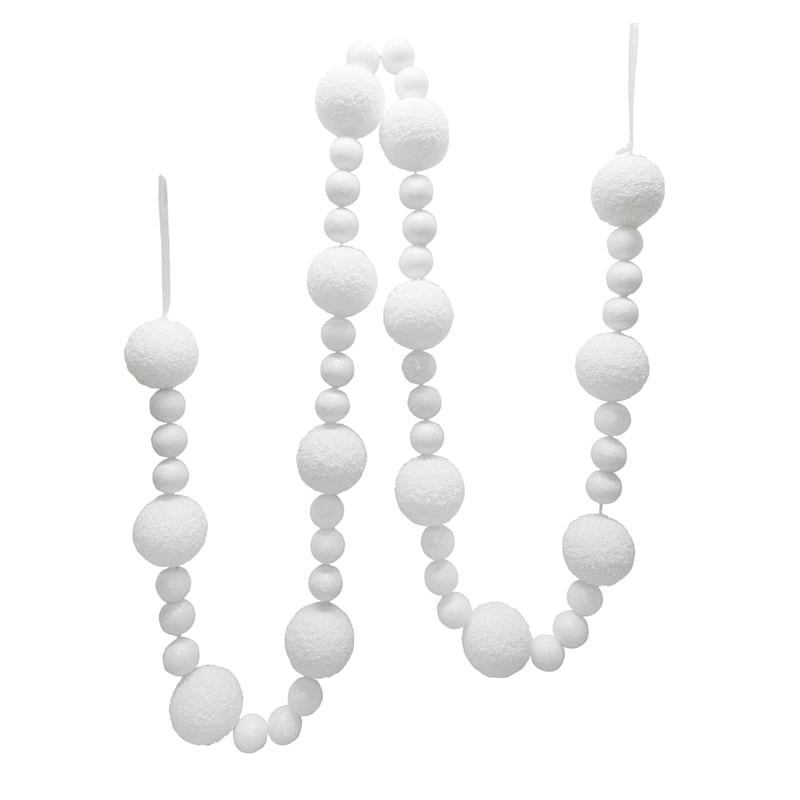 White Snowball Garland, 60" | At Home