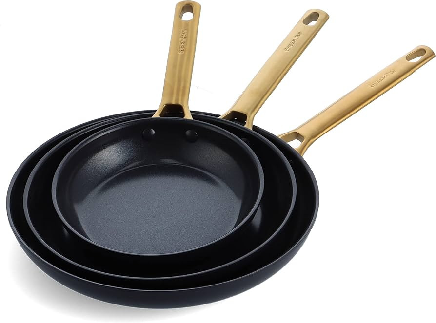GreenPan Reserve Hard Anodized Healthy Ceramic Nonstick, 8" 10" and 12" 3 Piece Frying Pan Skille... | Amazon (US)