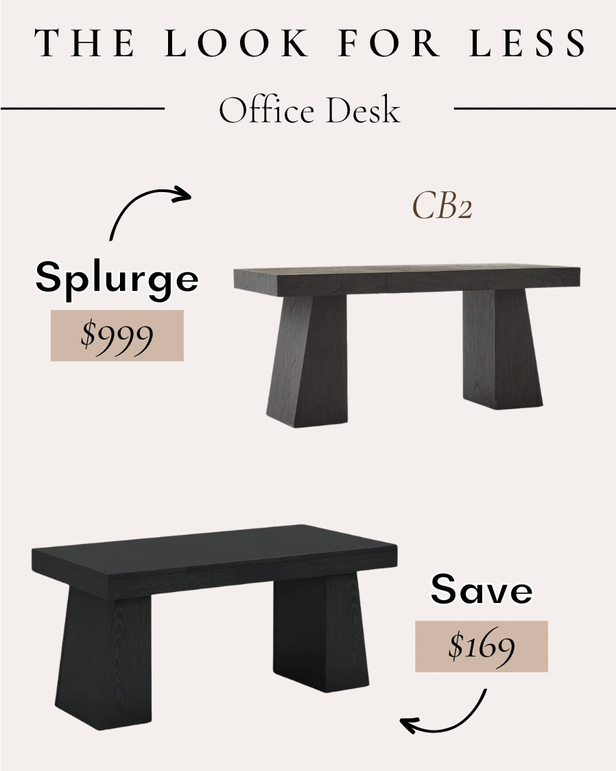 Amazing look for less deal for the CB2 Ridge desk! 
Available in 3 color ways just like CB2 but for a fraction of the price! 

This gorgeous desk features block legs that flare to the floor, creating a dramatic look. 
•••
Ridge black wood desk with drawer, ridge cerused acacia wood desk with drawer, ridge bleached oak desk with drawer, cb2 desk, wood desk, office furniture, home office, moody office, new desk, statement desk, work from home, desk accessories, designer inspired 


#LTKSaleAlert #LTKStyleTip #LTKHome