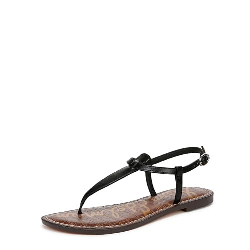 Sam Edelman Women's Gigi Thong Sandal, Black Leather, 6.5 M US | Amazon (US)