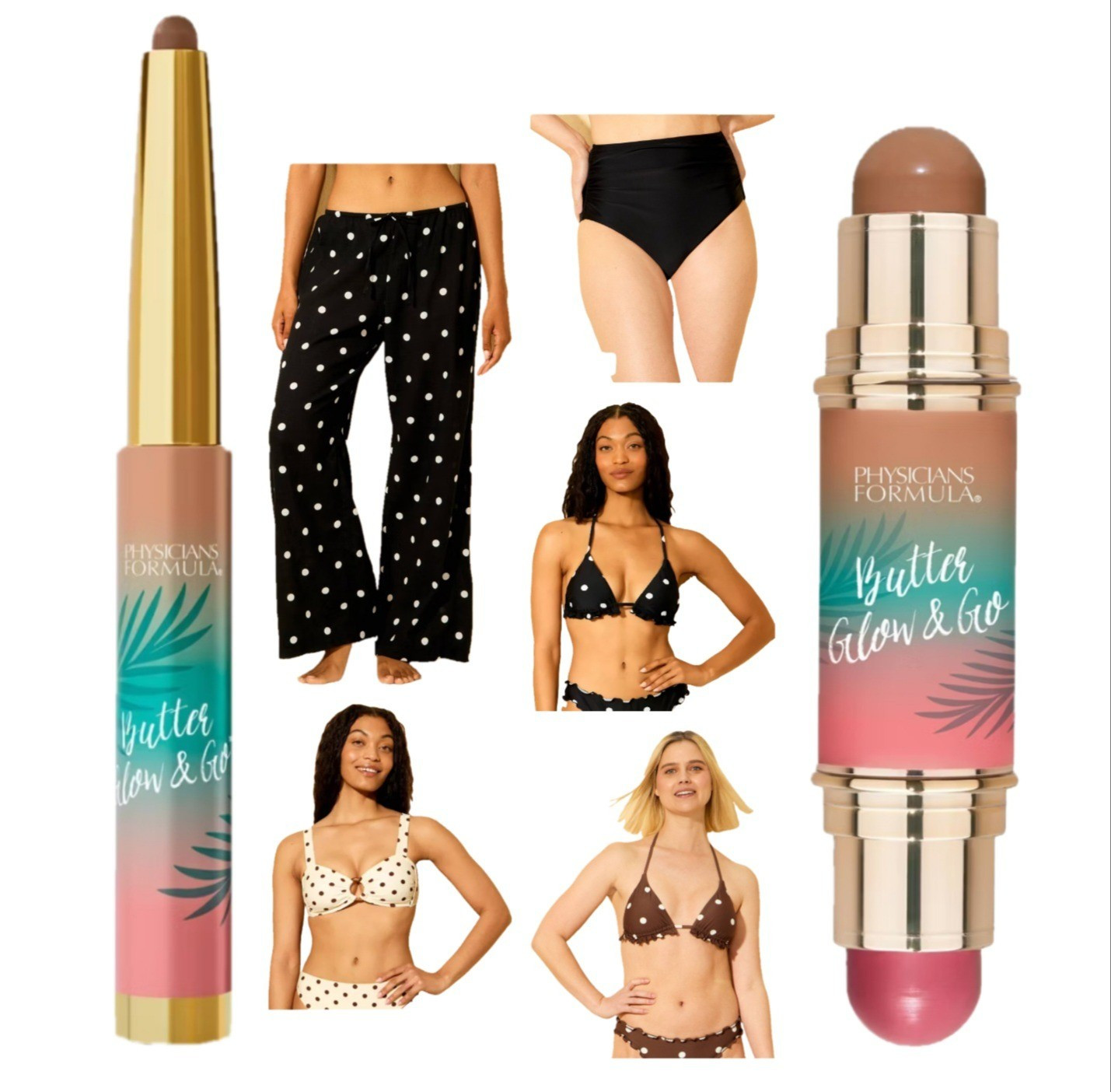 Polka dot Swimsuit Contour stickSize down in polka dot pantsEverything else true to size

