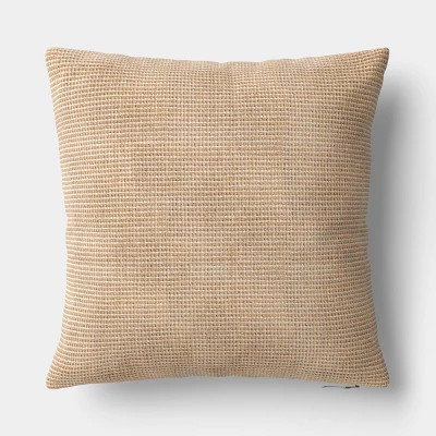 Square Chunky Linen Pillow with Exposed Zipper Brown - Threshold™ | Target
