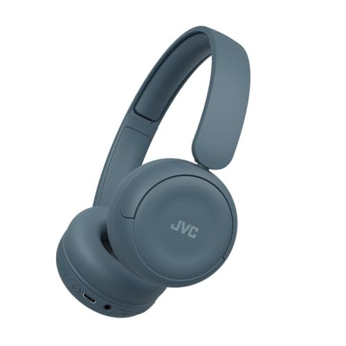 JVC Wireless Headphones with 50H Battery Life, Soft Cushions, Foldable Design, Bluetooth 5.3, Multipoint Connection, App EQ, Built-in Mic – Retro Blue - HAS59WA | Amazon (US)