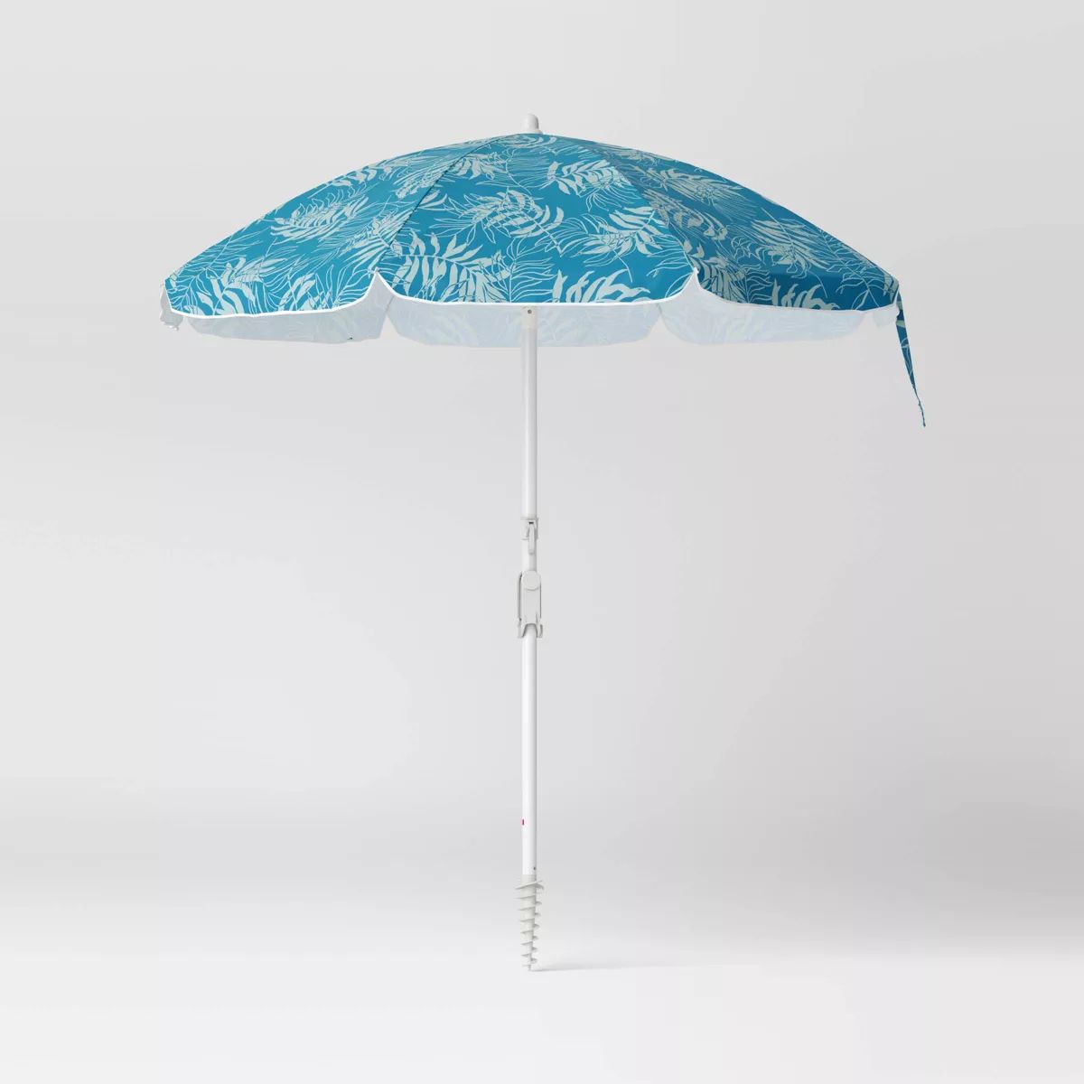 6.5'x5.8' Round Outdoor Patio Beach Umbrella Palm Green - Sun Squad™ | Target