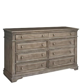 Highland Park 8-Drawer Driftwood Dresser (66 in. Depth x 19 in. Width x 38 in. Height) | The Home Depot