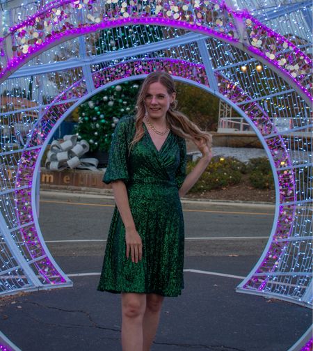 Perfect holiday dress | DKNY | green sequin dress | holiday outfit | Christmas outfitt

#LTKfindsunder100 #LTKSeasonal #LTKHoliday