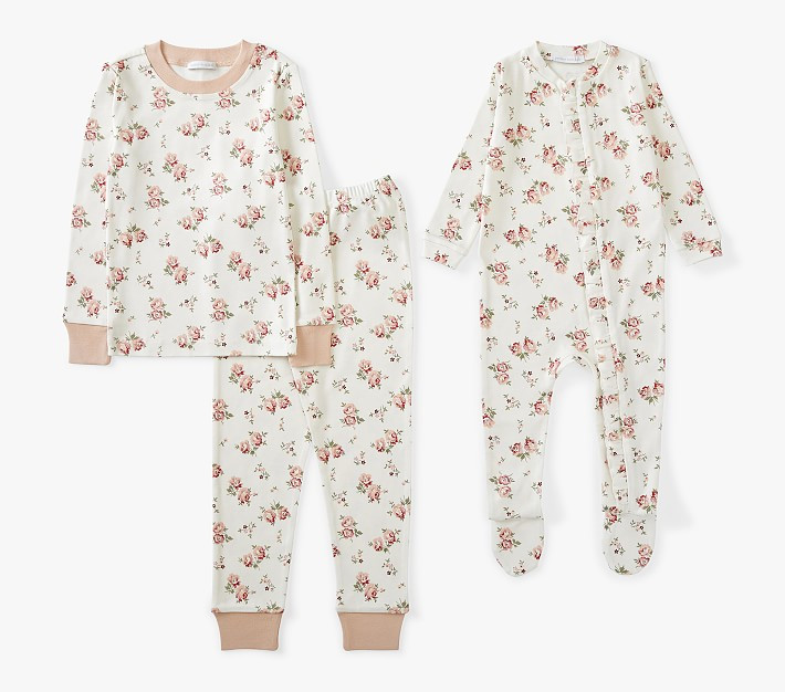 Emily & Meritt Cabbage Roses Organic Family Pajama Collection | Pottery Barn Kids