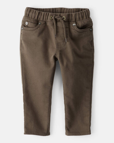 Baby Boy  Pull-On Slim Fit Pants - Brown | Carter's Inc
