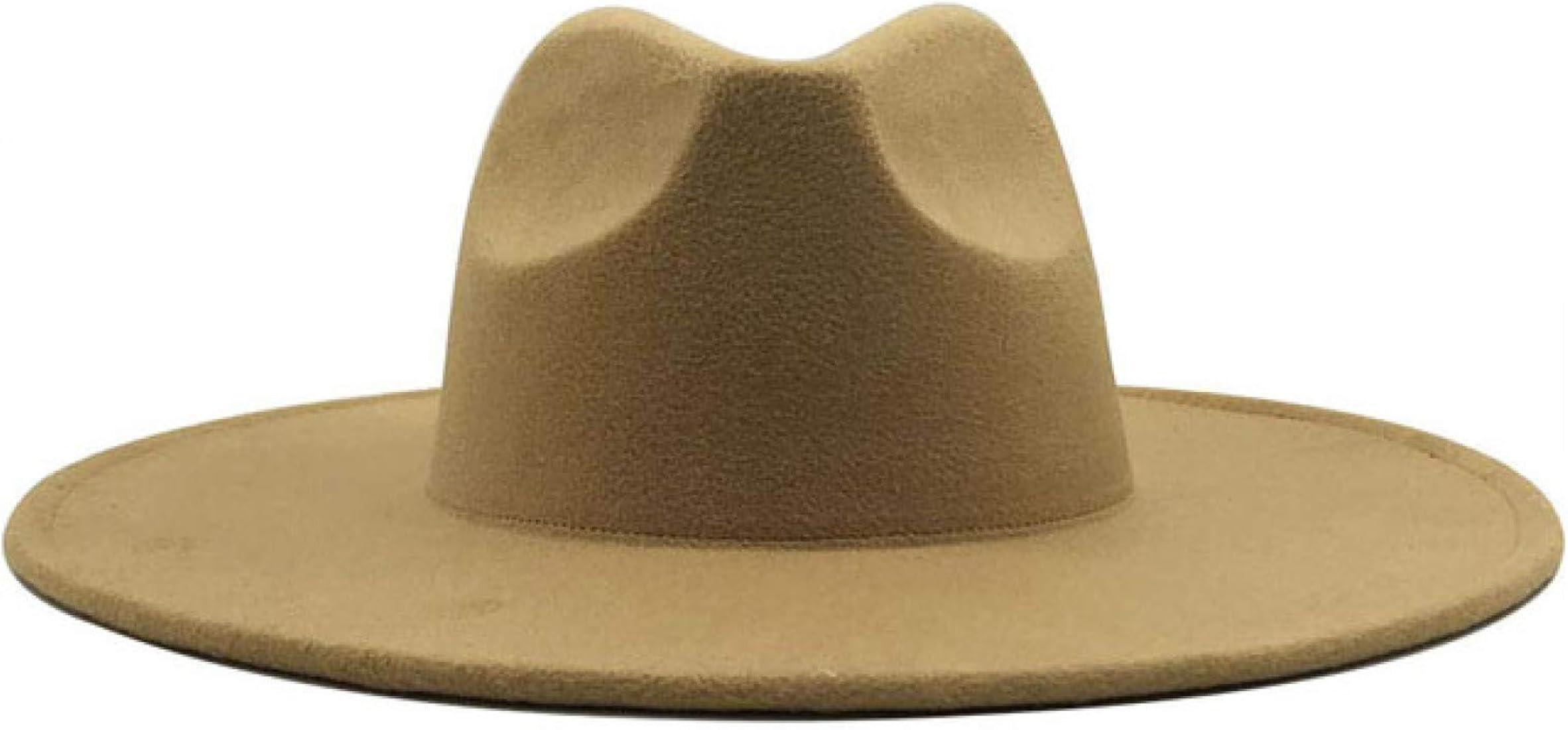 British Style Winter Wool Solid Classic Fedoras Men Women Panama Jazz Hat Wide Brim Western Cowbo... | Amazon (CA)