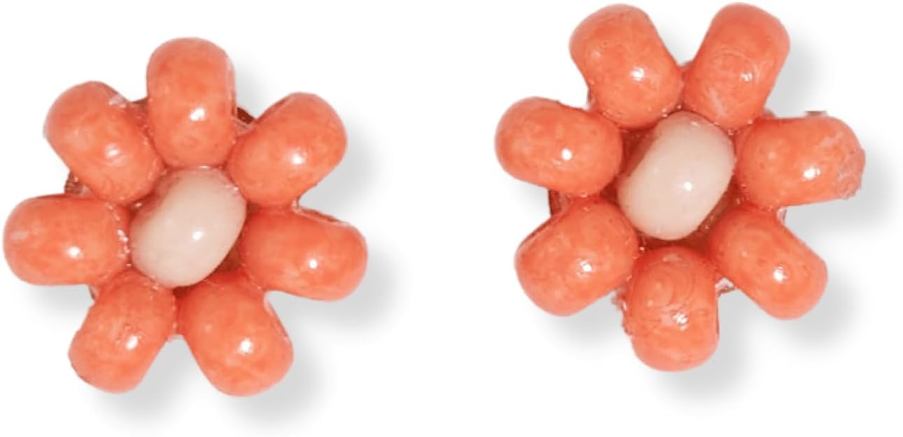 INK+ALLOY Daisy Small Beaded Post Earrings for Women, Tina Mini Stud Petite Flower Seed Bead Boho... | Amazon (US)