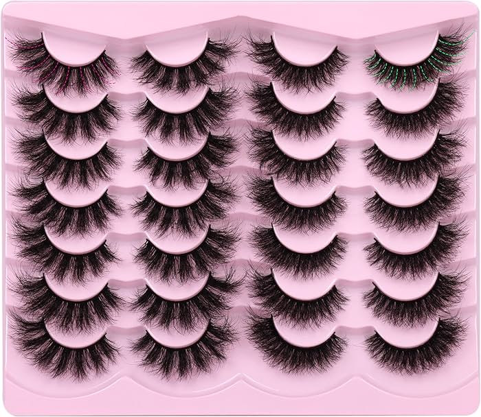 Newcally False Eyelashes Fluffy Wispy Faux Mink Lashes 8D Volume Long Cat Eye Lashes Dramatic 18M... | Amazon (US)