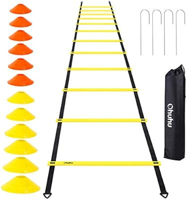 Ohuhu Speed Training Ladder Agility Training Set - 12 Rung 20Ft Agility Ladder and 12 Field Cones... | Amazon (US)