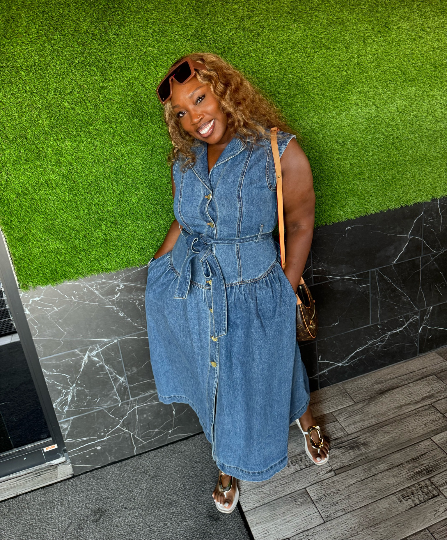 Classy Denim! #LTKxTarget 
Hair: Amazon
Sunglasses: Target - no longer available 
Dress: Target
Sandals: Shoe Mall
Purse: Louis Vuitton

#LTKFindsUnder50 #LTKStyleTip #LTKMidsize