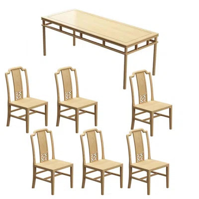Solid wood ash dining table and chair combination | Wayfair North America