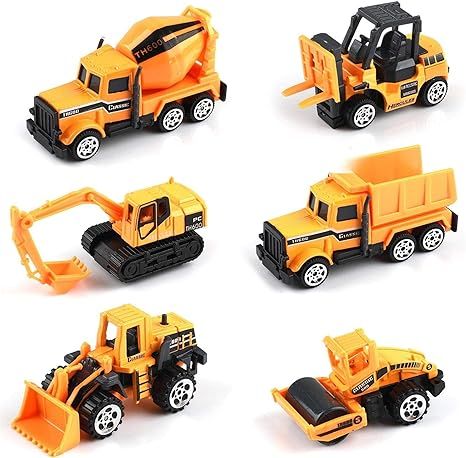 Small Construction Toys, 6Pcs Construction Vehicles Trucks Kids Birthday Gifts Play Vehicle Toy T... | Amazon (US)