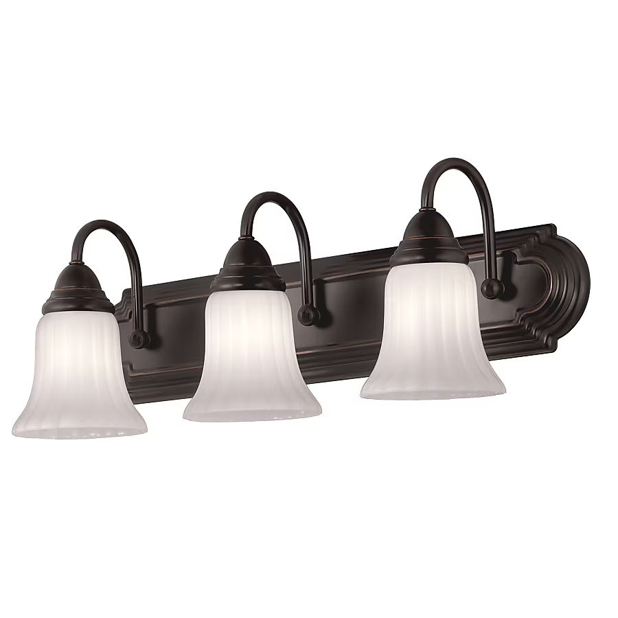 Project Source Shaker Park 24.09-in 3-Light Oil-Rubbed Bronze Traditional Vanity Light | Lowe's