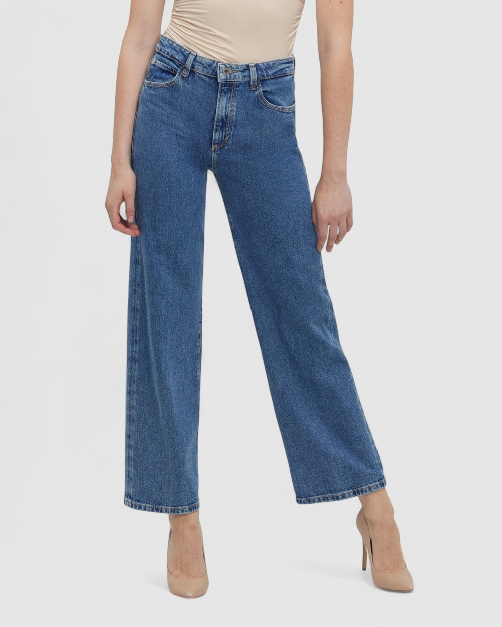 GUESS - Wide Leg Denim Jeans - High-Waisted (Blue) Wide Leg Denim Jeans | THE ICONIC (AU & NZ)