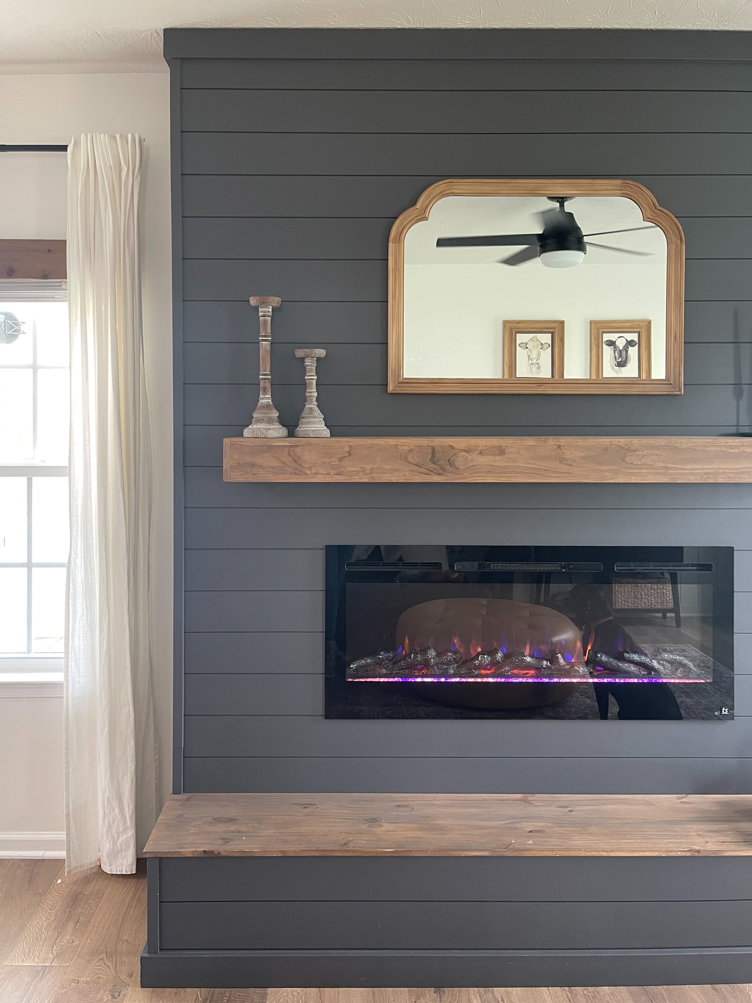 Wood target mirror!
#fireplacedecor
#diyfireplace

#LTKhome