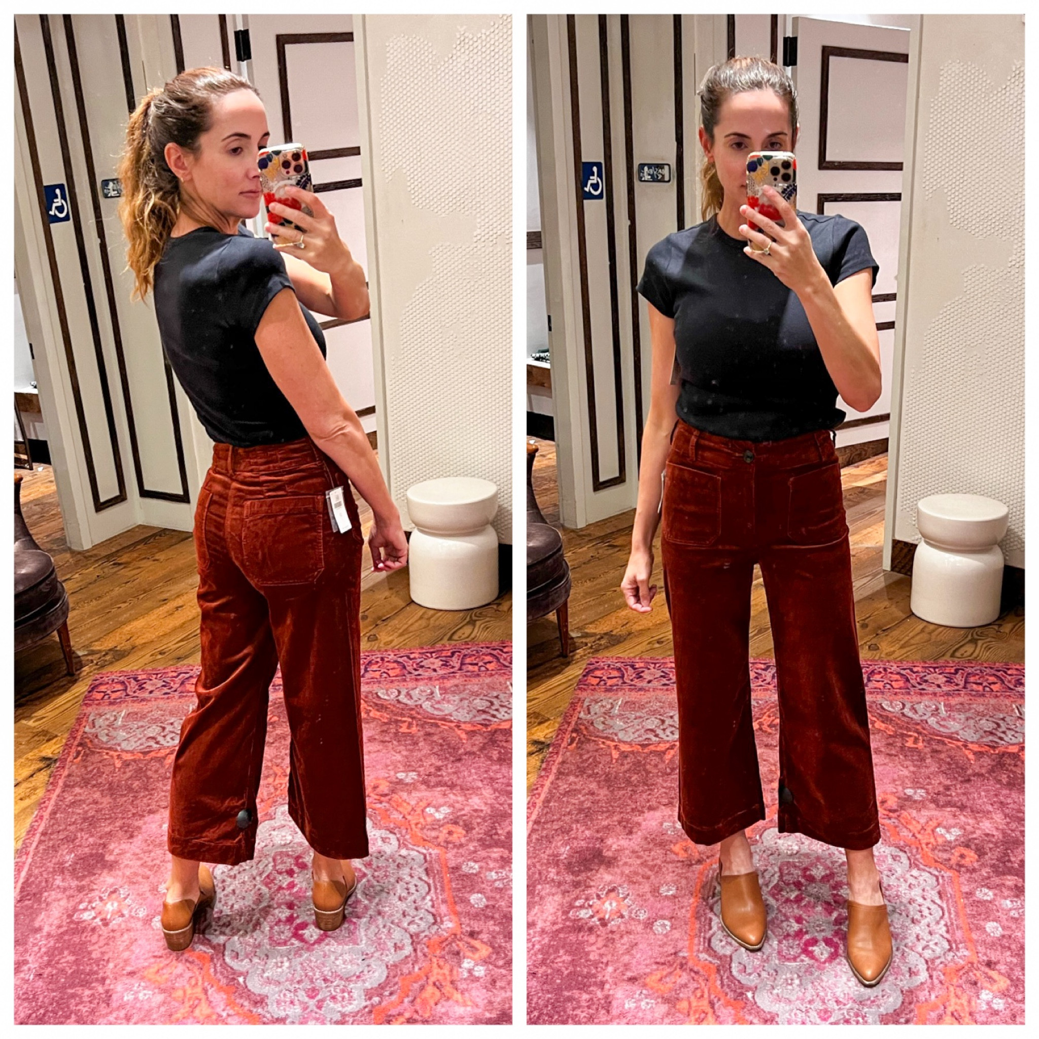 Loved these wide leg, cropped corduroy pants.  Very comfortable.  True to size.  I’m wearing a 27. 
Tee in medium. 

#LTKfindsunder100 #LTKstyletip #LTKover40