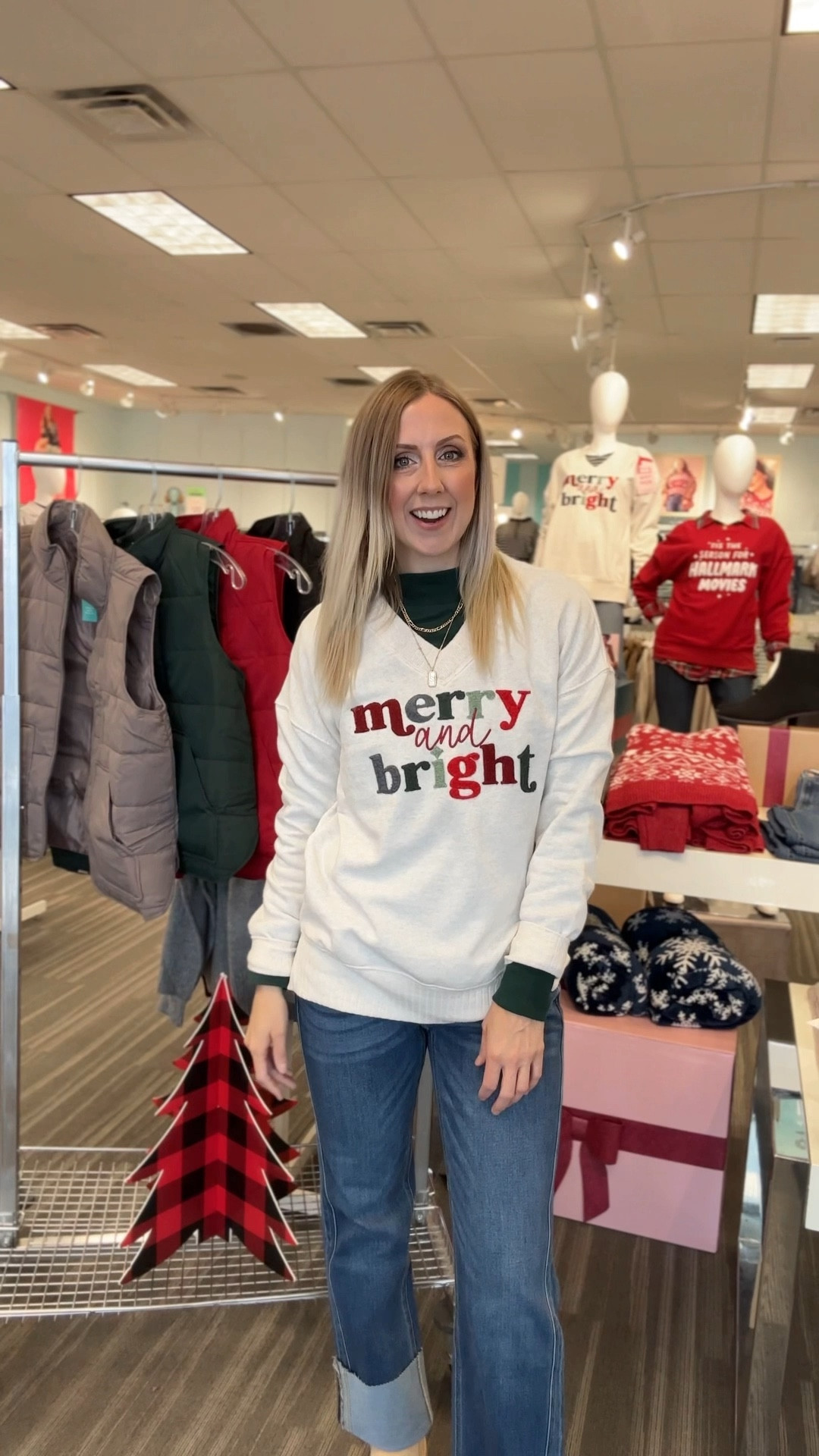 Wearing small in sweatshirt and turtleneck and 27 in jeans. 

#LTKGiftGuide #LTKHoliday #LTKCyberWeek