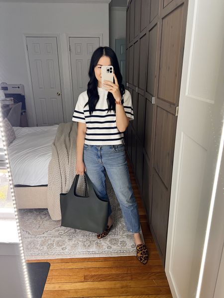 Striped sweater (XS)
Striped shirt sleeve top
High waisted jeans (28S)
Olive green tote bag
Cuyana System tote
Leopard loafers (TTS)
Casual outfit
Neutral outfit
Weekend outfit
Mom outfit
Abercrombie outfit

#LTKsalealert #LTKfindsunder100 #LTKstyletip