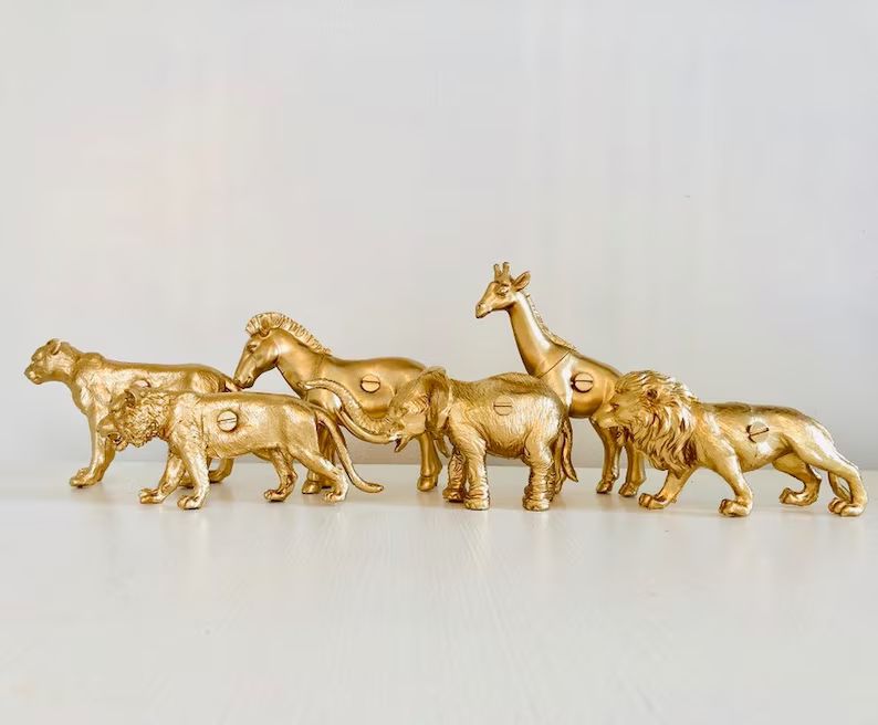 Safari animal furniture knobs / drawer pulls - Painted plastic toys. | Etsy (US)